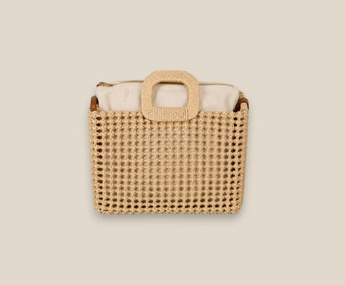 Bolso Cesta Altea de rafia natural con correa extraíble con  bolsa interior