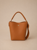 Bolso Daniella de piel auténtica en color camel