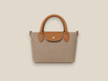 Bolso taupe oscuro de piel genuina autentica 