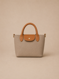 Bolso taupe oscuro de piel genuina autentica  100%