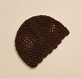 Casquete chocolate con sutiles lentejuelas en 100% algodón de moda