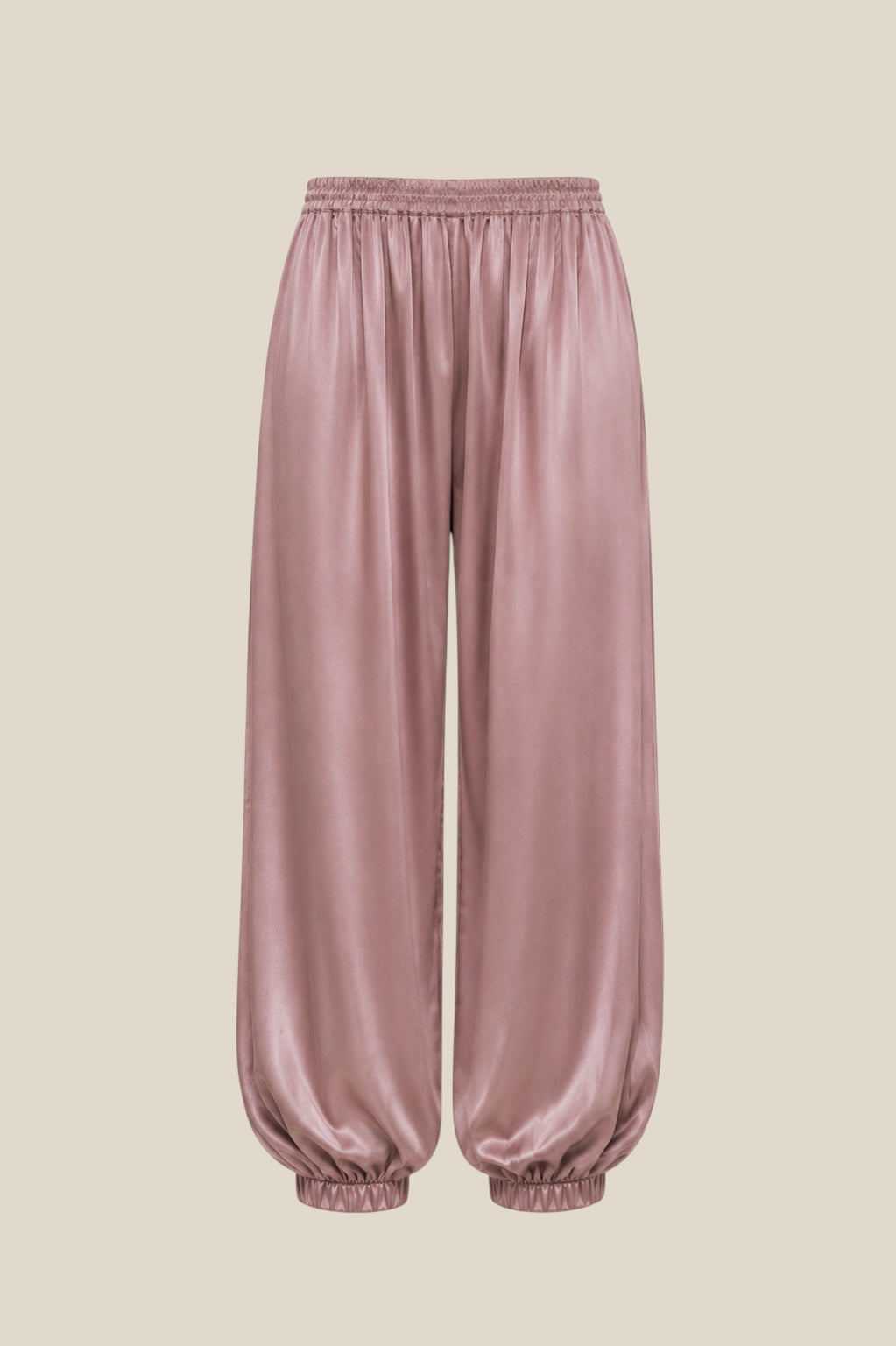 Pantalon satinado Esenzia Rosa Empolvado