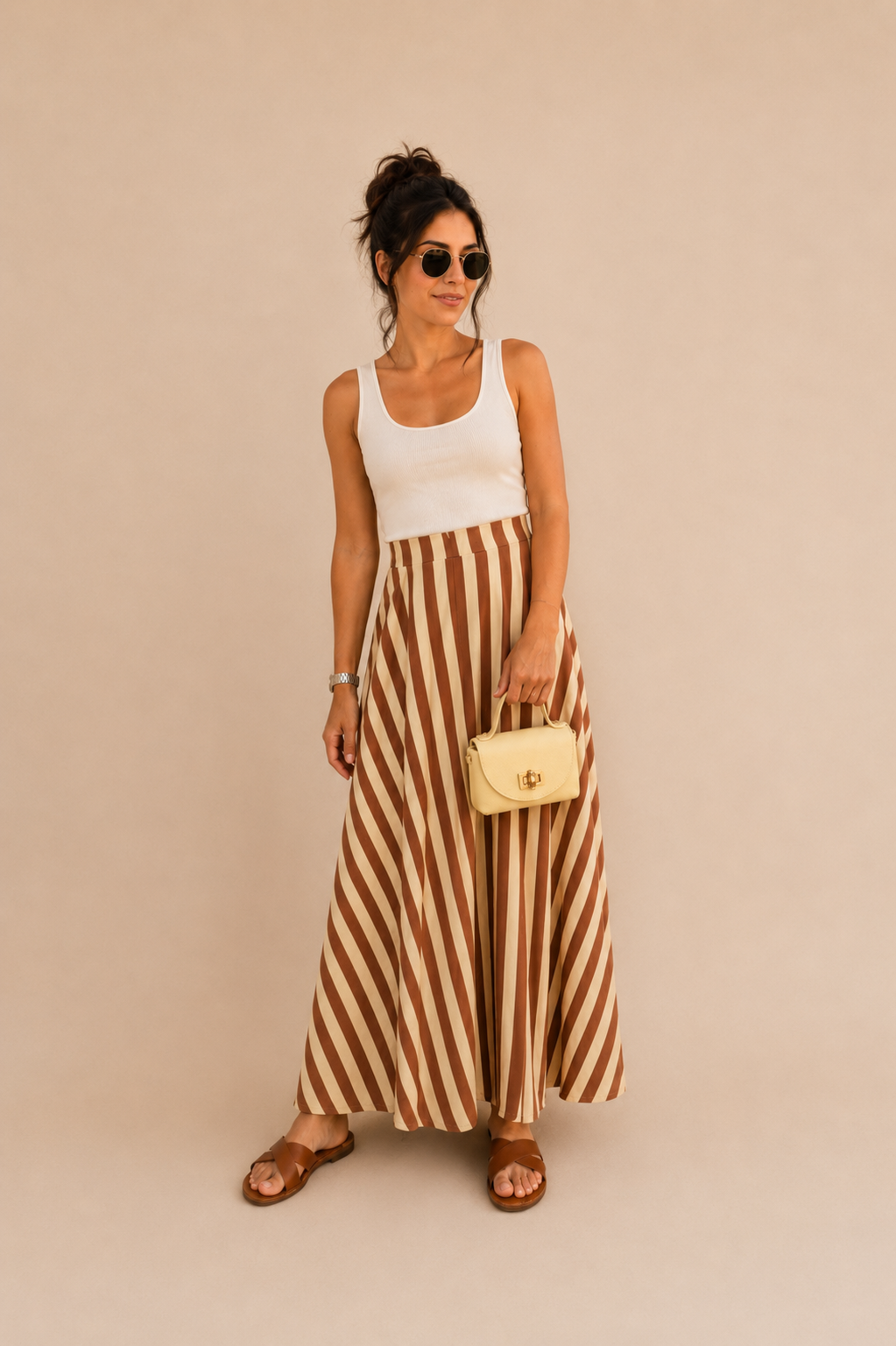 Falda Lycra Fria Rayas