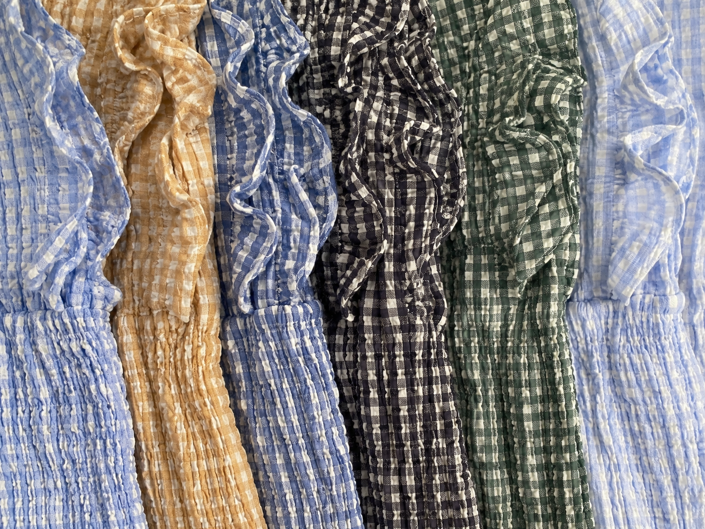 Colores telas Vichy vestido 