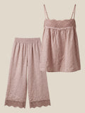 Conjunto lino Aura rosa apagado - vista completa del conjunto