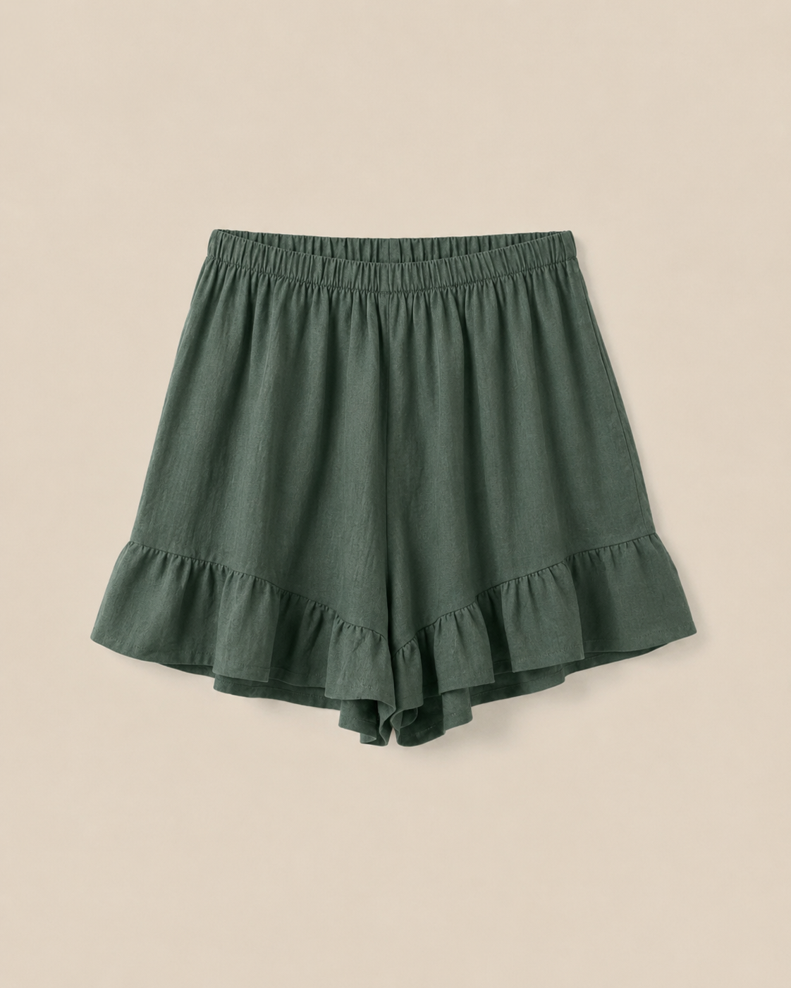 Pantalón corto lino 100% Calma verde