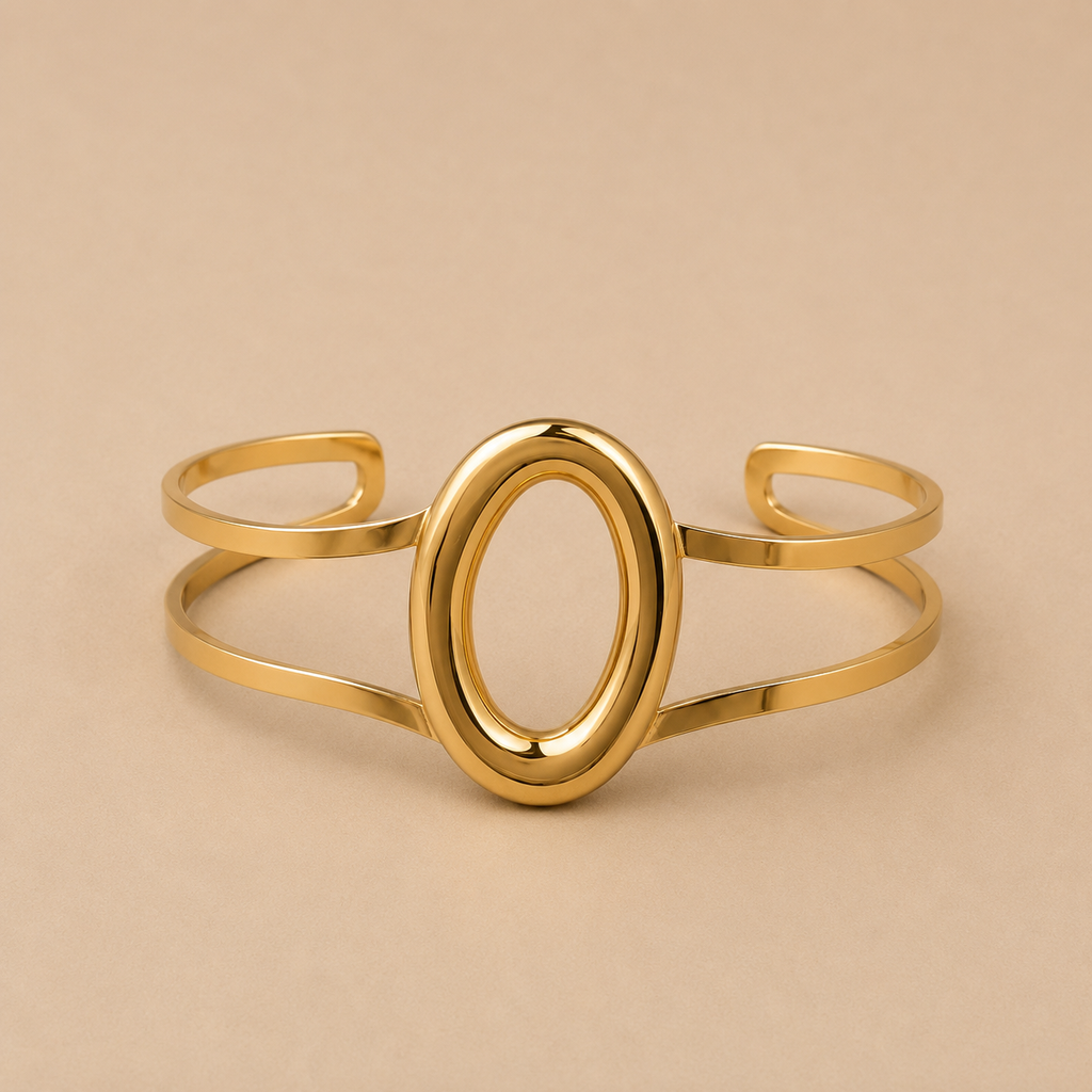 Pulsera Nara de acero inoxidable bañada en oro de 18K no decolora