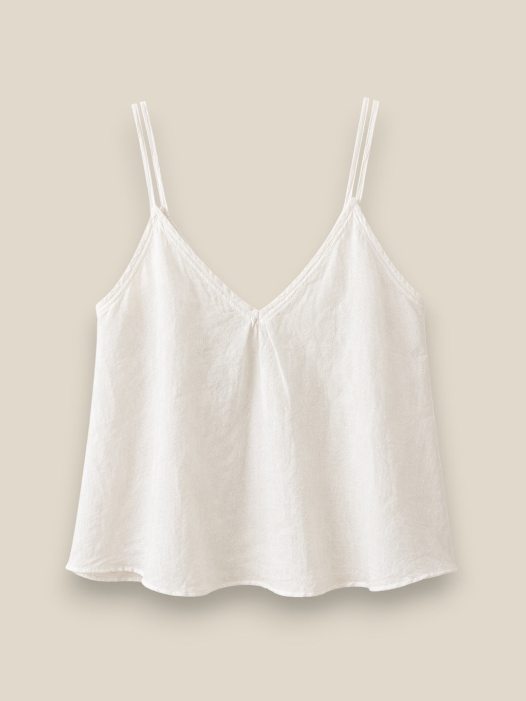 Top lino 100% blanco con tirantes ajustables