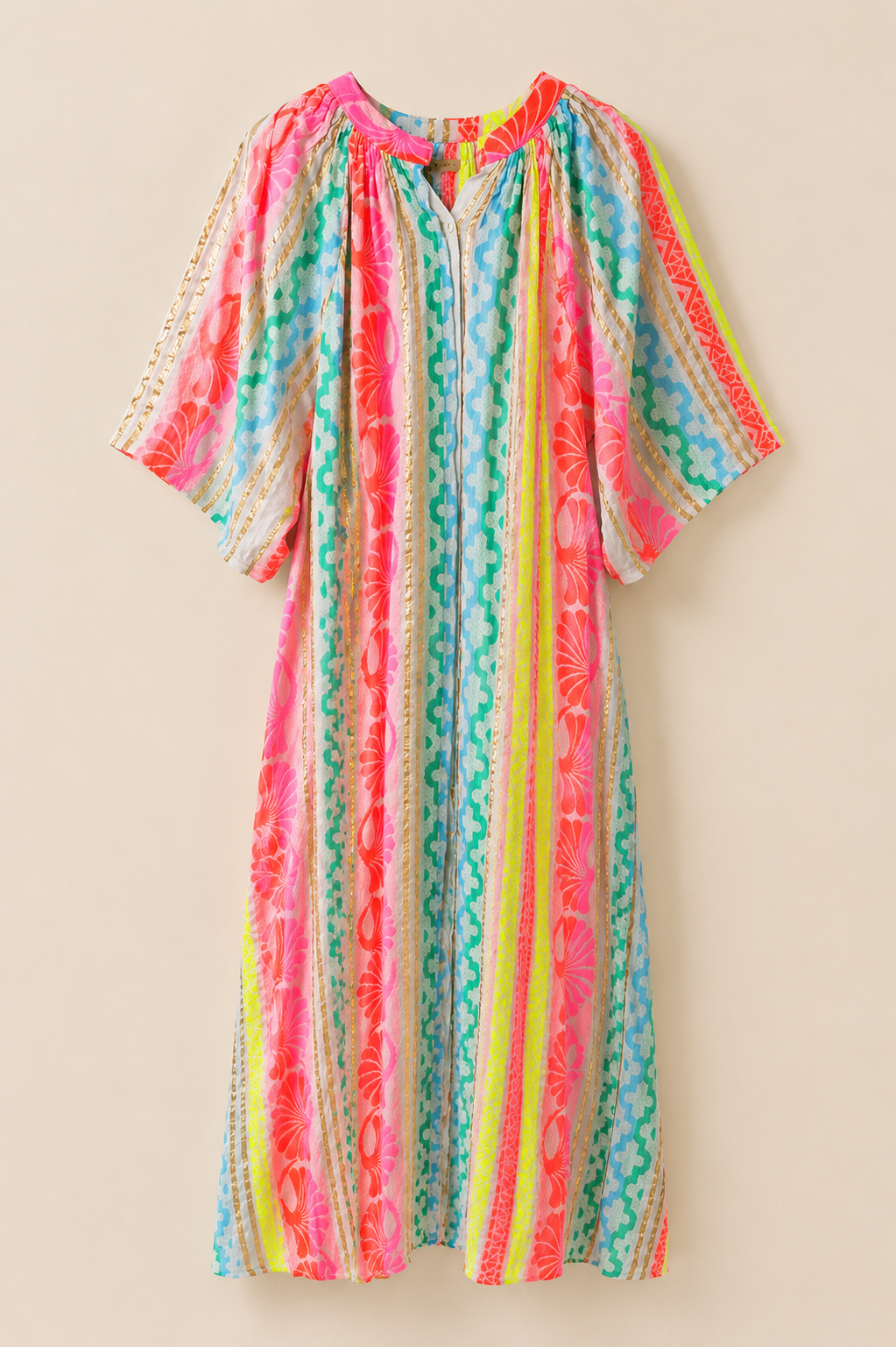 Vestido Kalami 02 colores flúor 100% algodón de la india