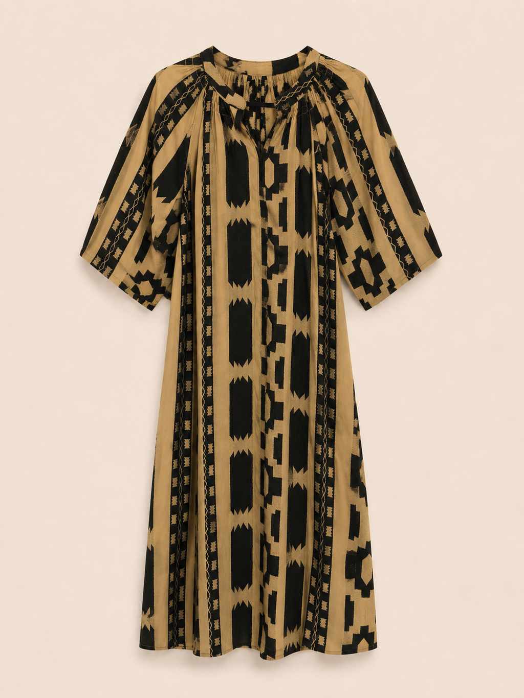 Vestido Kalami 02 colores negros  100% algodón de la india