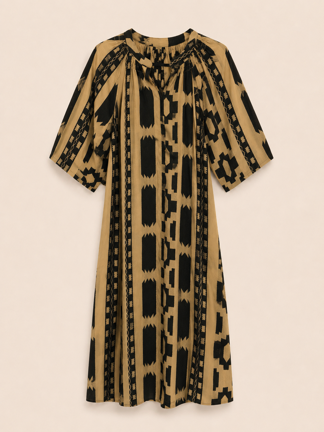 Vestido Kalami 02 colores negros  100% algodón de la india