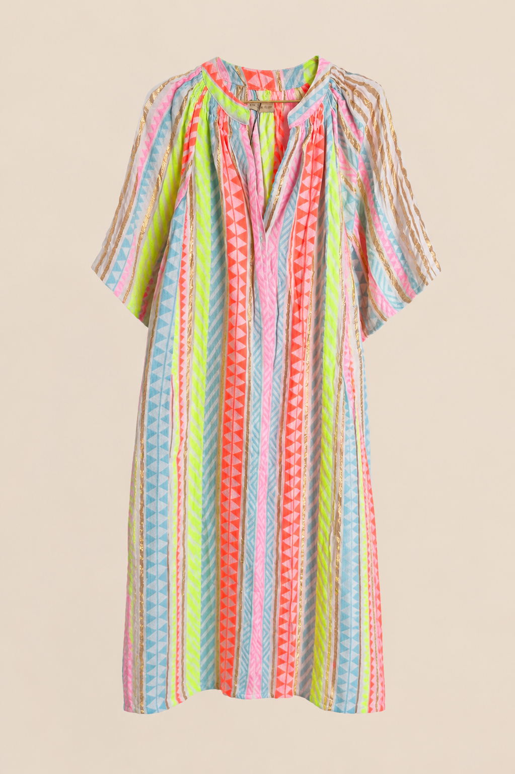 Vestido de 100% algodón indio de colores flúor