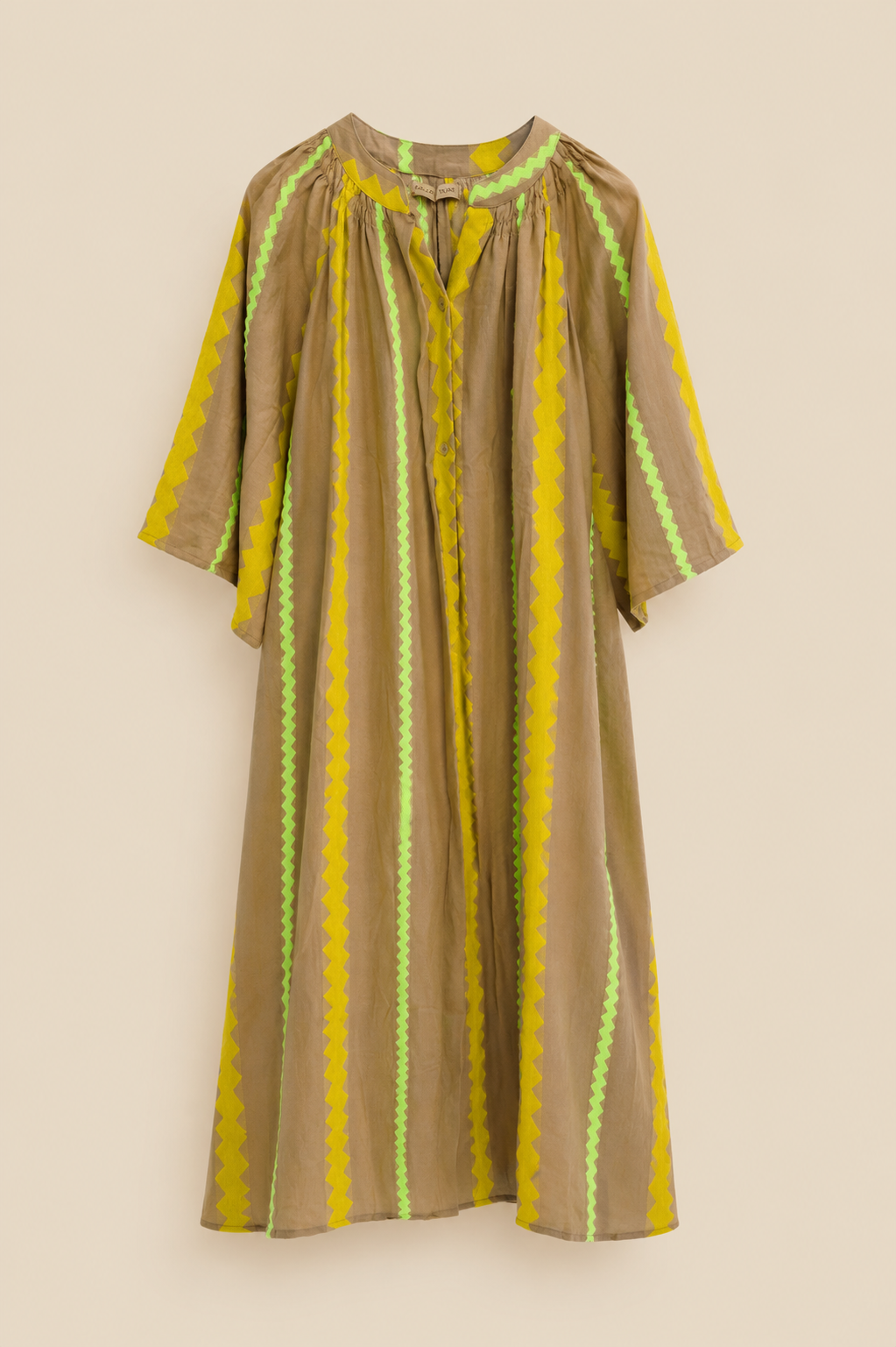 Vestido kalami 100% algodón de la India realizado artesanalmente 
