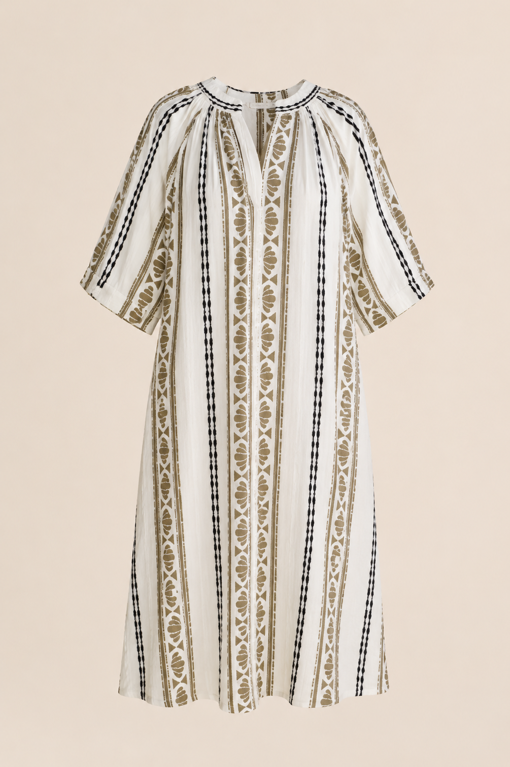 Vestido kalami 100% algodón de la India realizado artesanalmente a mano
