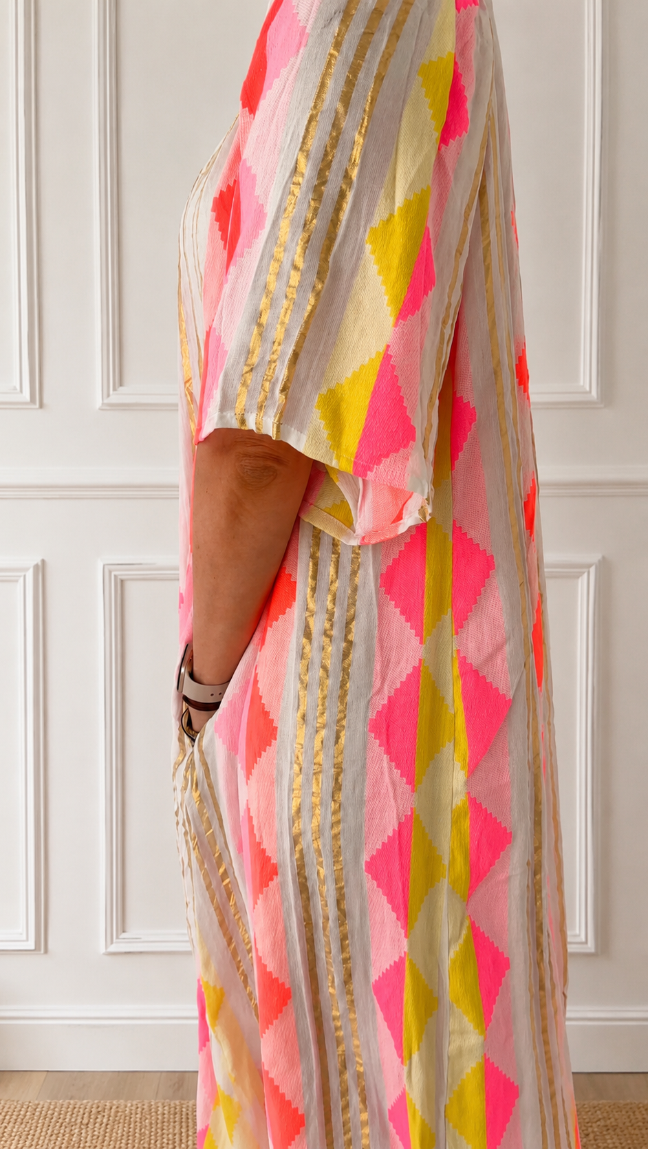 Vestido kalmai 100% algodón procedente de la india elaborado artesanalmente