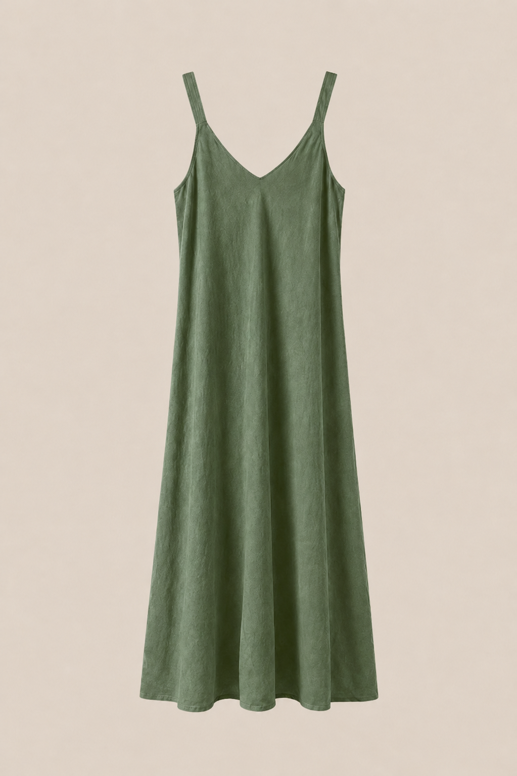 Vestido lino 100% Brisa verde kaki - vista completa