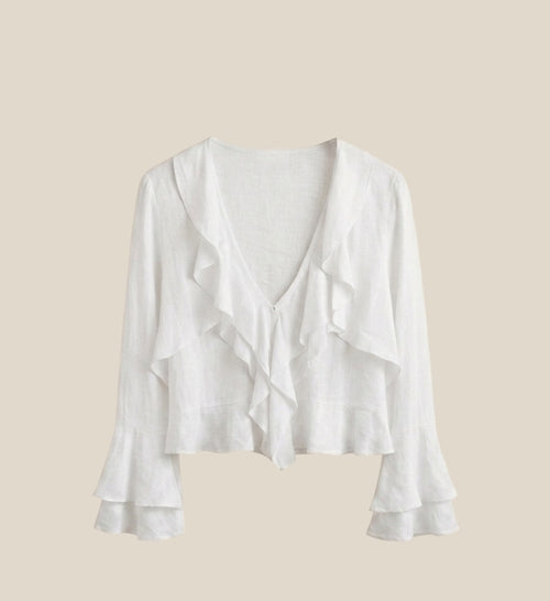 Blusa lino 100% Calma - vista completa de la blusa