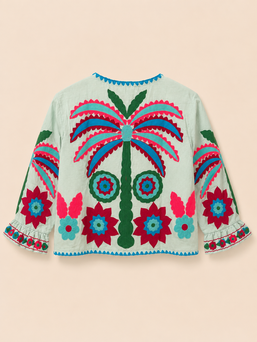 blusa chaqueta 100% algodón de la india artesanal.- parte trasera