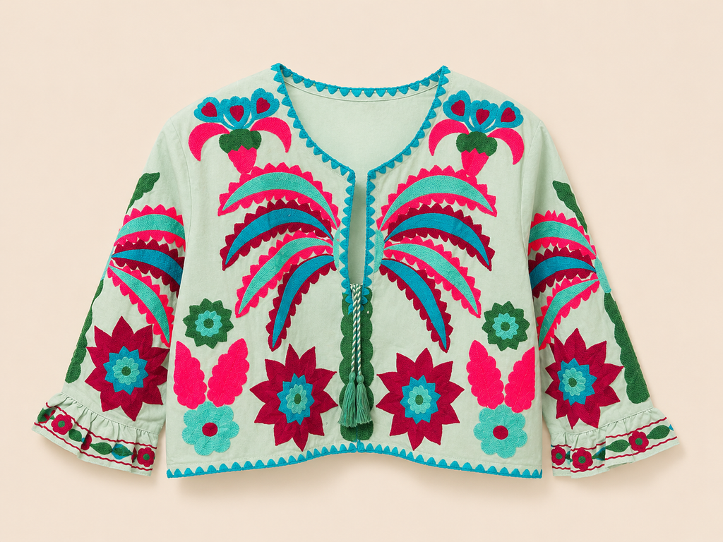 blusa chaqueta 100% algodón de la india artesanal.
