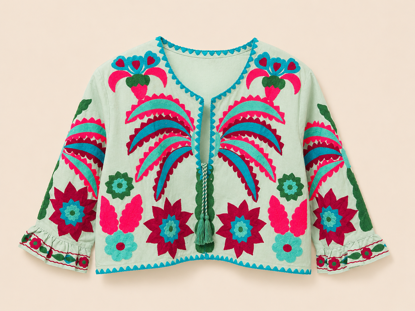 blusa chaqueta 100% algodón de la india artesanal.
