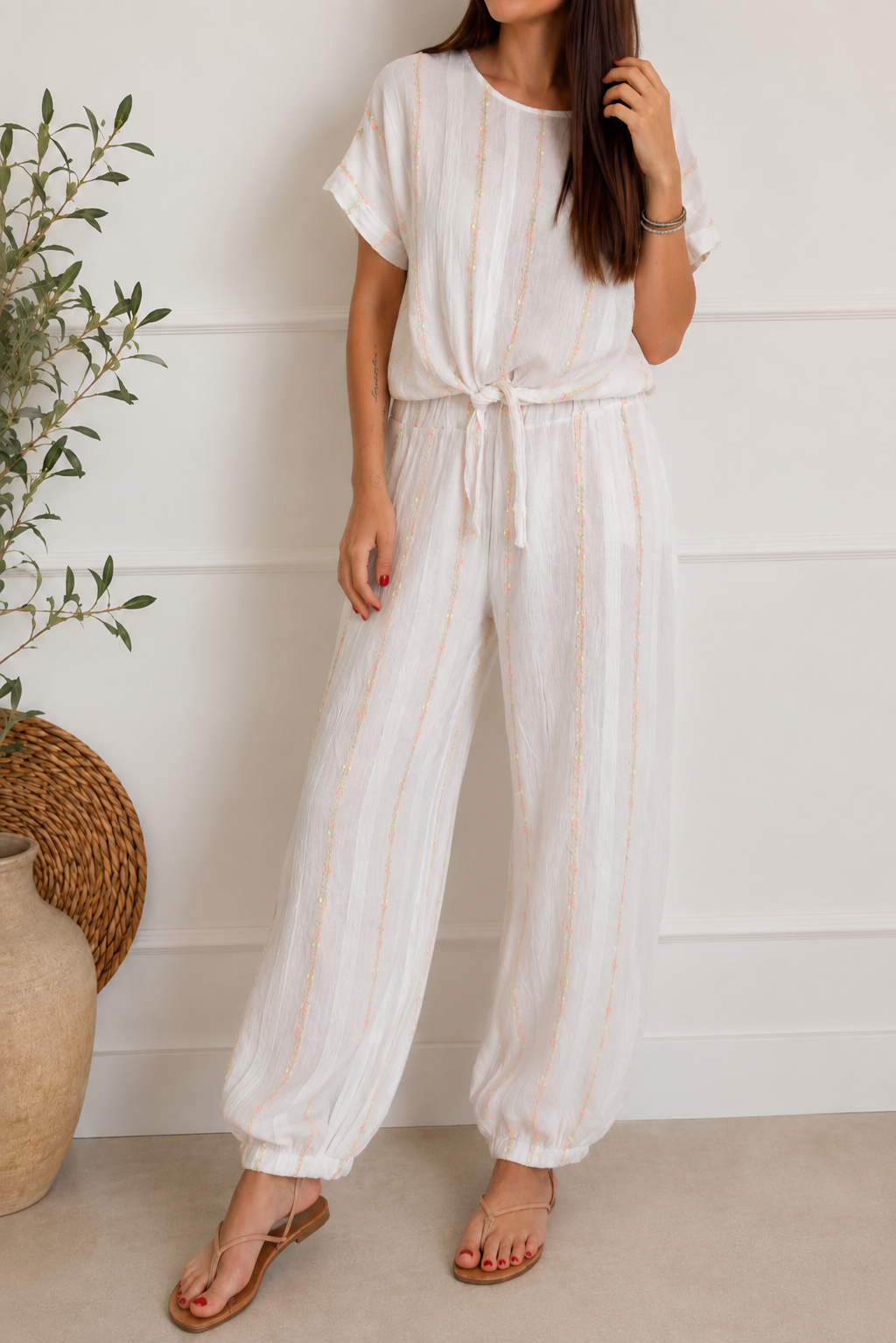 conjunto Ibiza de algodón y lino
