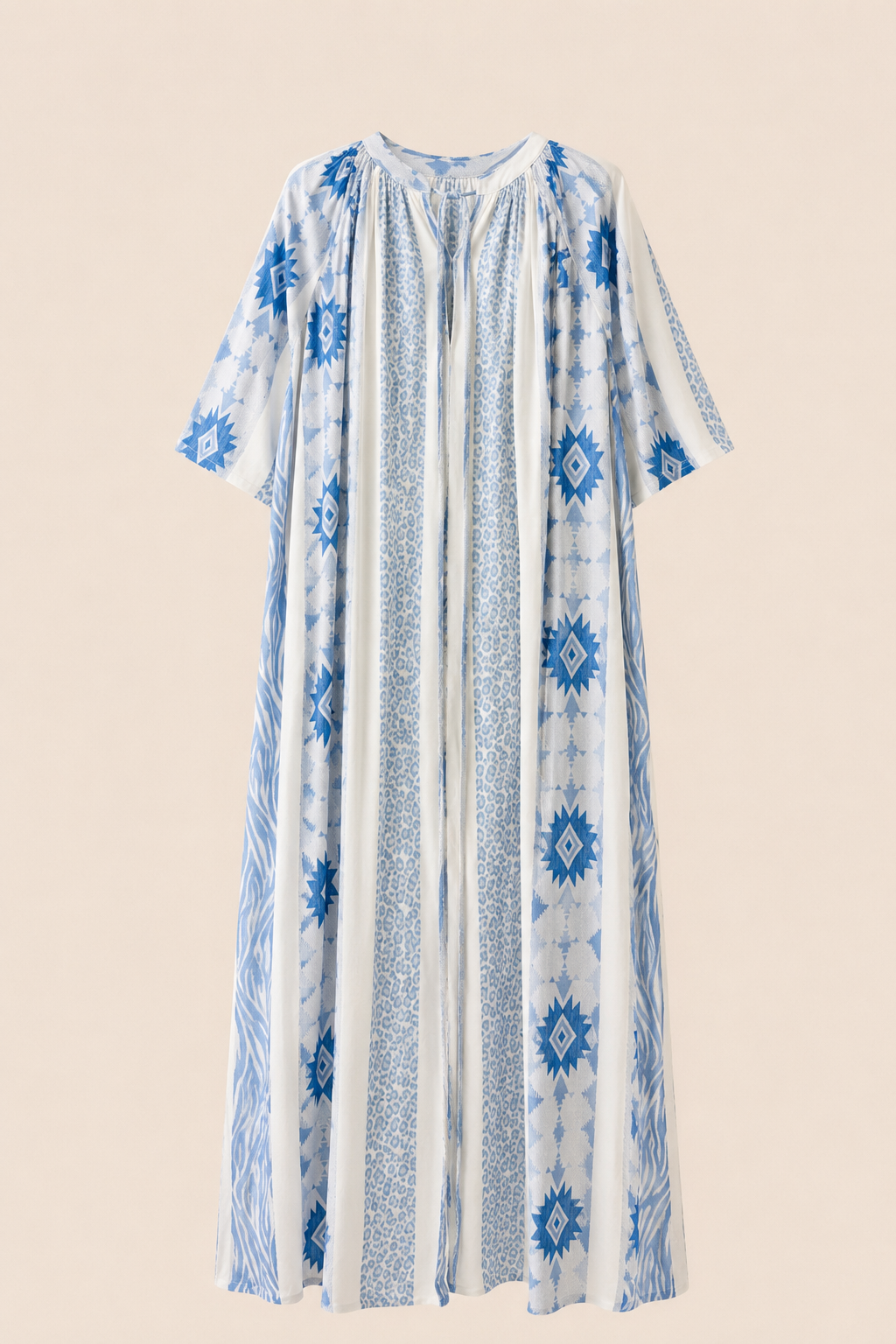 vestido kalami de origen indio artesanal de alguno 100%  vista delantera